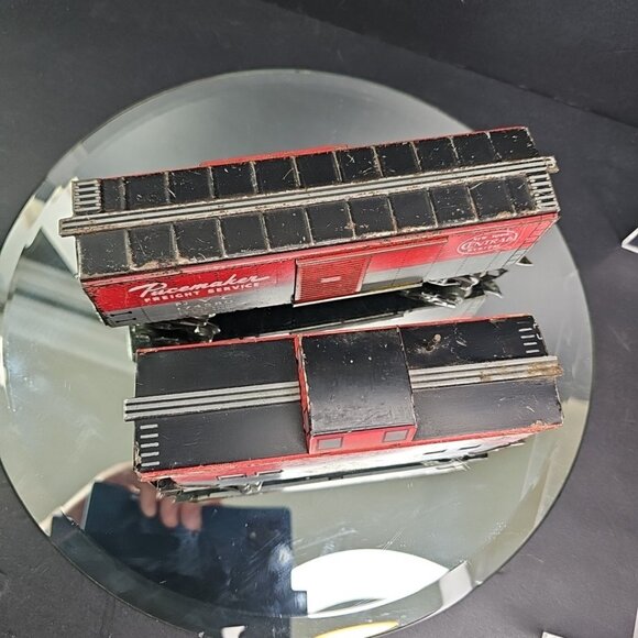 Marx O GaugeFreight Car And Caboose Pair Tin Train Vintage Railroad Made In USA - Picture 13 of 16